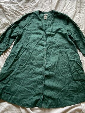 Joie Forest Green Button-Front Mini Shirt Dress